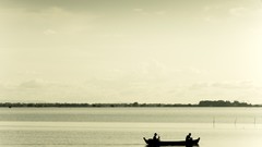 Landscapes Men ships Asia lakes travel Myanmar