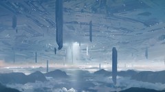 Landscapes microsoft science fiction halo artwork digital art 