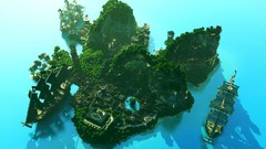 Landscapes minecraft artwork digital art video games