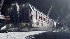 Landscapes moon science fiction outer space artwork digital art 