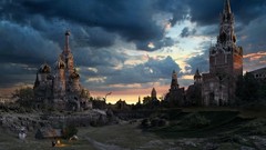 Landscapes Moscow Red Square Russian Castles buildings 
