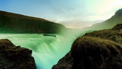 Landscapes moss waterfalls nature