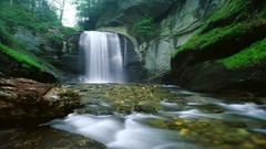 Landscapes moss waterfalls rocks rivers north carolina slow 