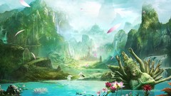 Landscapes Mountains artwork fantasy art