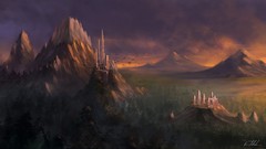 Landscapes Mountains artwork fantasy art