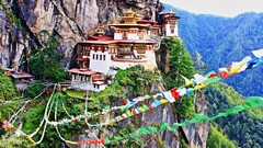 Landscapes Mountains Asia houses