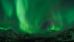 Landscapes Mountains aurora borealis