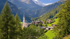 Landscapes Mountains Austria buildings Villages