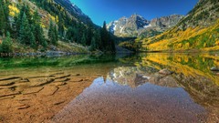 Landscapes Mountains autumn lakes skyscapes