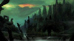 Landscapes Mountains Castles artwork digital art fantasy art 