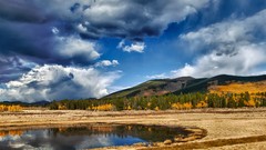 Landscapes Mountains clouds