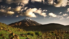 Landscapes Mountains clouds