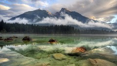 Landscapes Mountains clouds