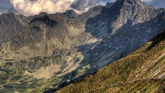Landscapes Mountains clouds