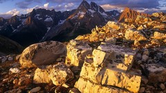 Landscapes Mountains clouds