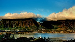 Landscapes Mountains clouds