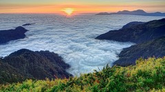 Landscapes Mountains clouds