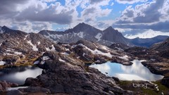 Landscapes Mountains clouds California rocks lakes reflections 