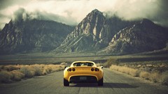 Landscapes Mountains clouds cars lotus roads streets yellow 