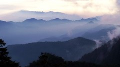 Landscapes Mountains clouds evening