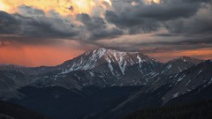 Landscapes Mountains clouds forests