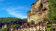 Landscapes Mountains clouds France Europe lakes houses