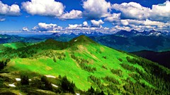Landscapes Mountains clouds hills panorama