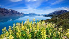 Landscapes Mountains clouds lakes