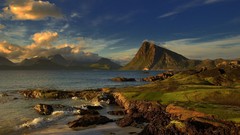 Landscapes Mountains clouds lakes