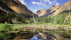 Landscapes Mountains clouds lakes reflections