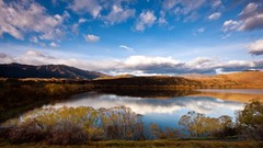 Landscapes Mountains clouds lakes reflections