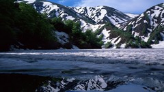 Landscapes Mountains clouds lakes reflections