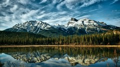 Landscapes Mountains clouds lakes reflections skyscapes