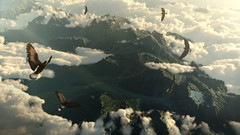 Landscapes Mountains clouds Movies Birds Eagles The Hobbit