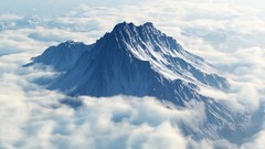 Landscapes Mountains clouds peak skies