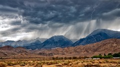 Landscapes Mountains clouds rain Lightning storm mountainscapes