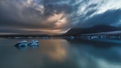 Landscapes Mountains clouds reflections