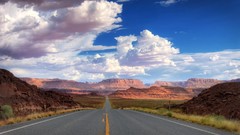 Landscapes Mountains clouds roads