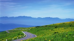 Landscapes Mountains clouds roads skylines