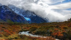 Landscapes Mountains clouds streams argentina andes