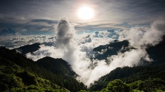 Landscapes Mountains clouds Taiwan forests