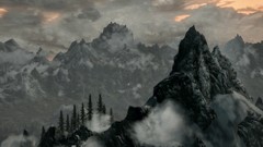 Landscapes Mountains clouds the elder scrolls v skyrim mighty