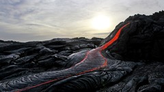 Landscapes Mountains clouds Volcanoes lava