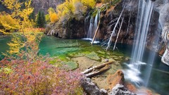 Landscapes Mountains Colorado waterfalls hanging