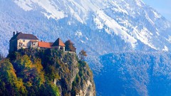 Landscapes Mountains Europe Slovenia houses Nationalpark Triglav