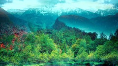 Landscapes Mountains lakes forests