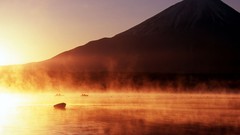 Landscapes Mountains lakes mist