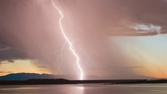 Landscapes Mountains Lightning lightning bolts