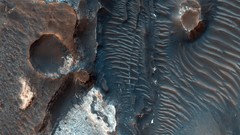 Landscapes Mountains Mars crater planets outer space