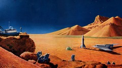 Landscapes Mountains Mars paintings planets science fiction 